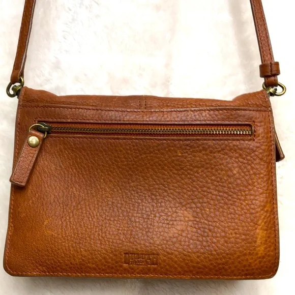 Duluth Trading Lifetime Leather Crossbody Wallet Cognac - Picture 7 of 12